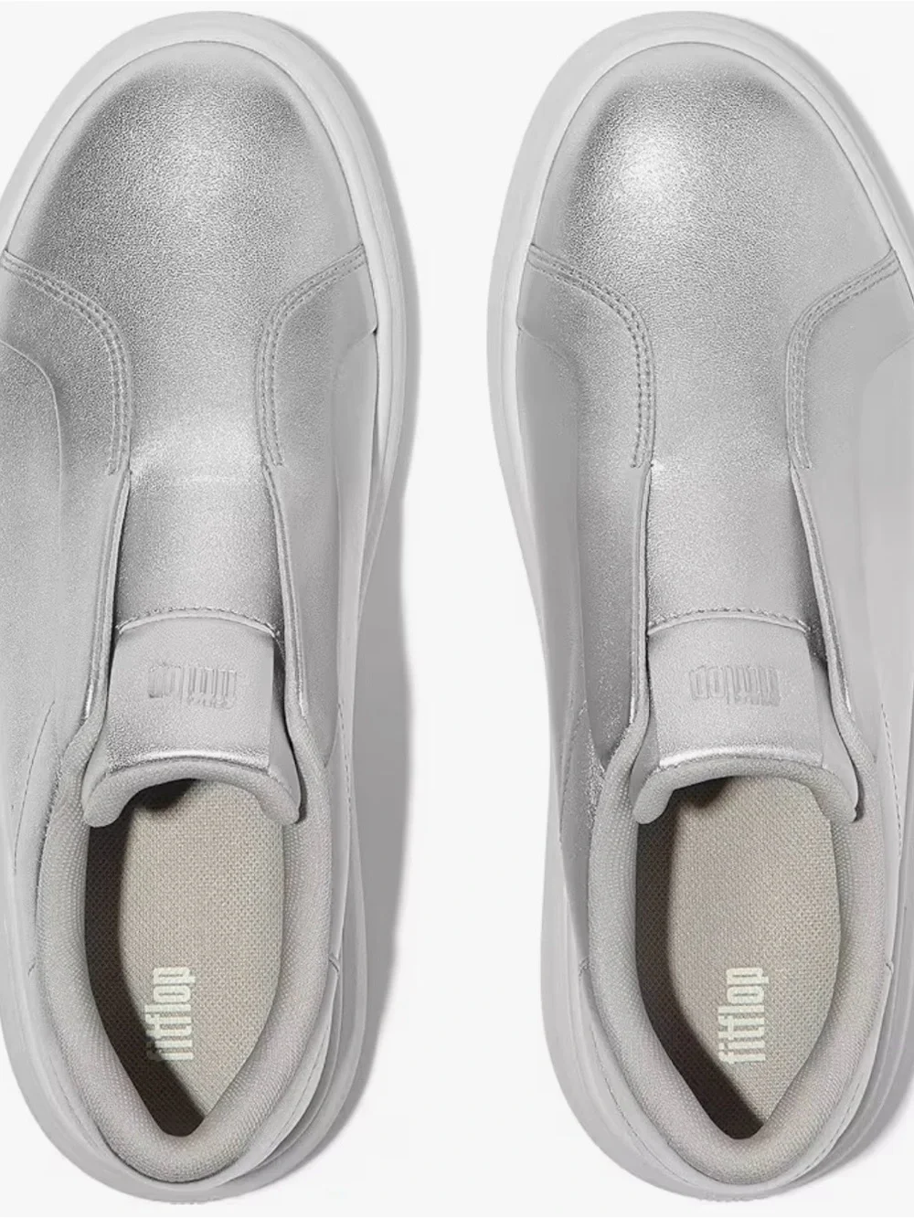 Fitflop Silver Slip-On Platform Sneakers